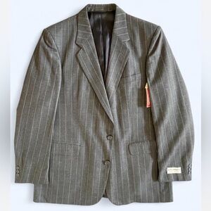 NWT Vintage Guy Laroche gray Pinstripe Blazer 44 Classic preppy dadcore office